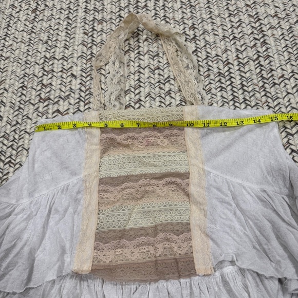 Free People White Lace Front Flowy Tank Top - Picture 9 of 10